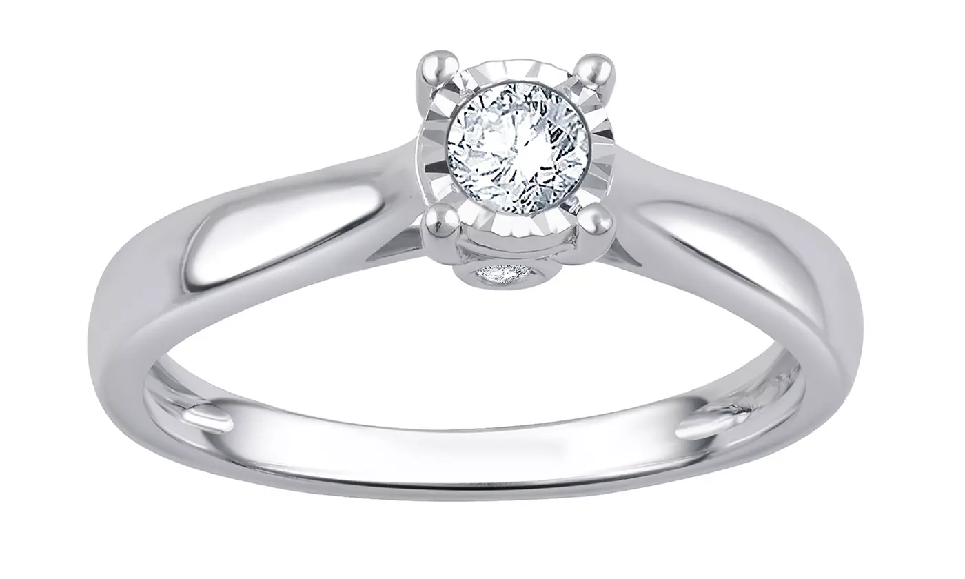 0.25 CTTW Certified Diamond Ring 14K Solid White Gold by Brilliant Diamond - Primary Image