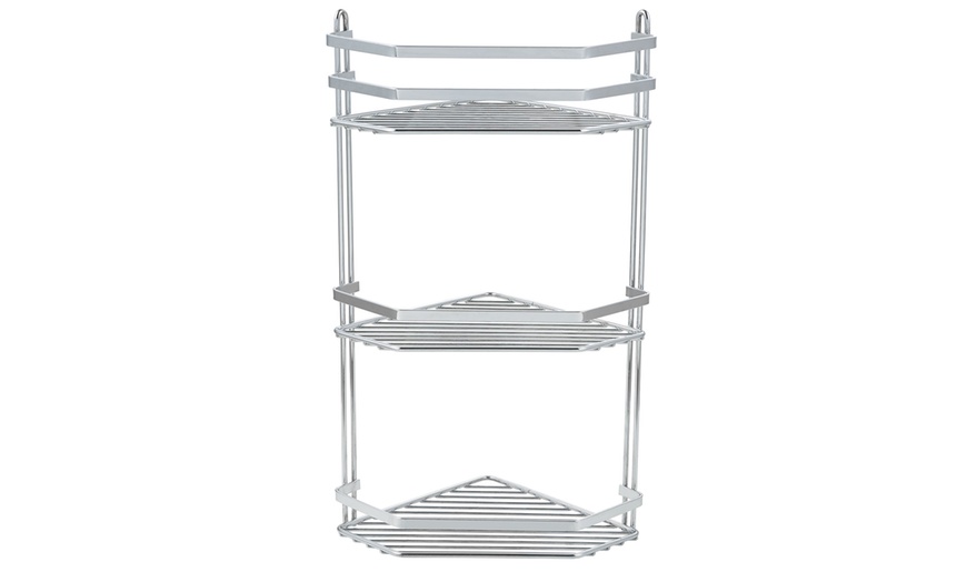 Image 1: Three-Tier Corner Shower Caddy 