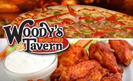 $10 for $20 Worth of Wood-Fired Pizza and More at Woody's Wood Fired Tavern. Choose from Three Locations. - Primary Image