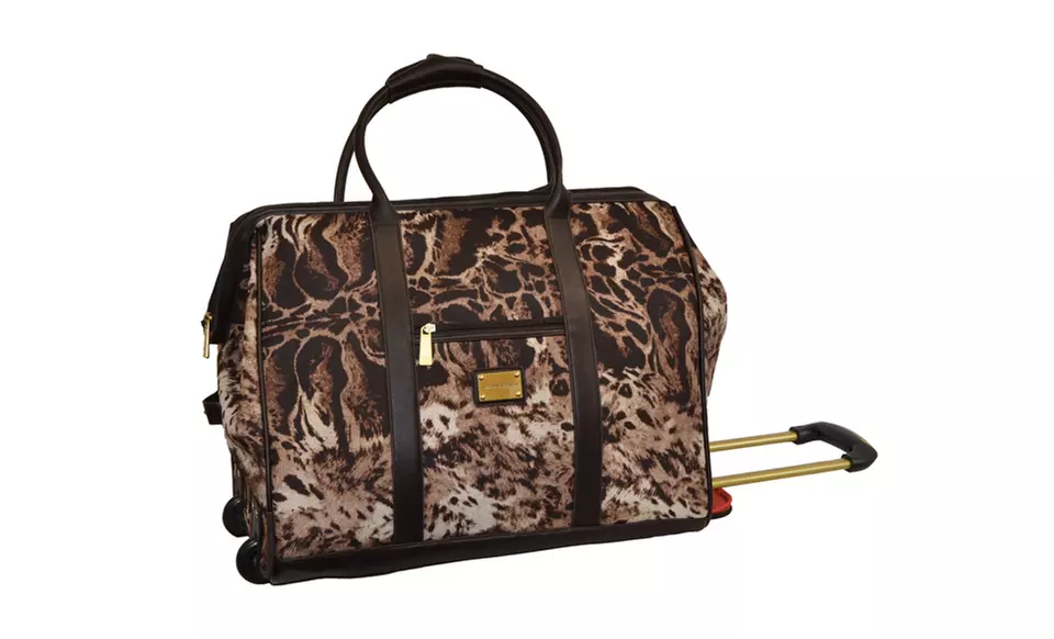 Adrienne Vittadini Animal Print Rolling Duffle Bags. - Primary Image