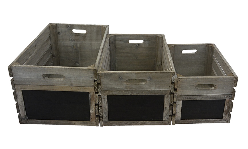 Image 6: Rustic Wooden Crates Three-Pack