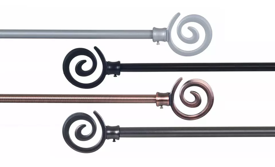 Spiral-Finial Curtain Rod Set - Primary Image