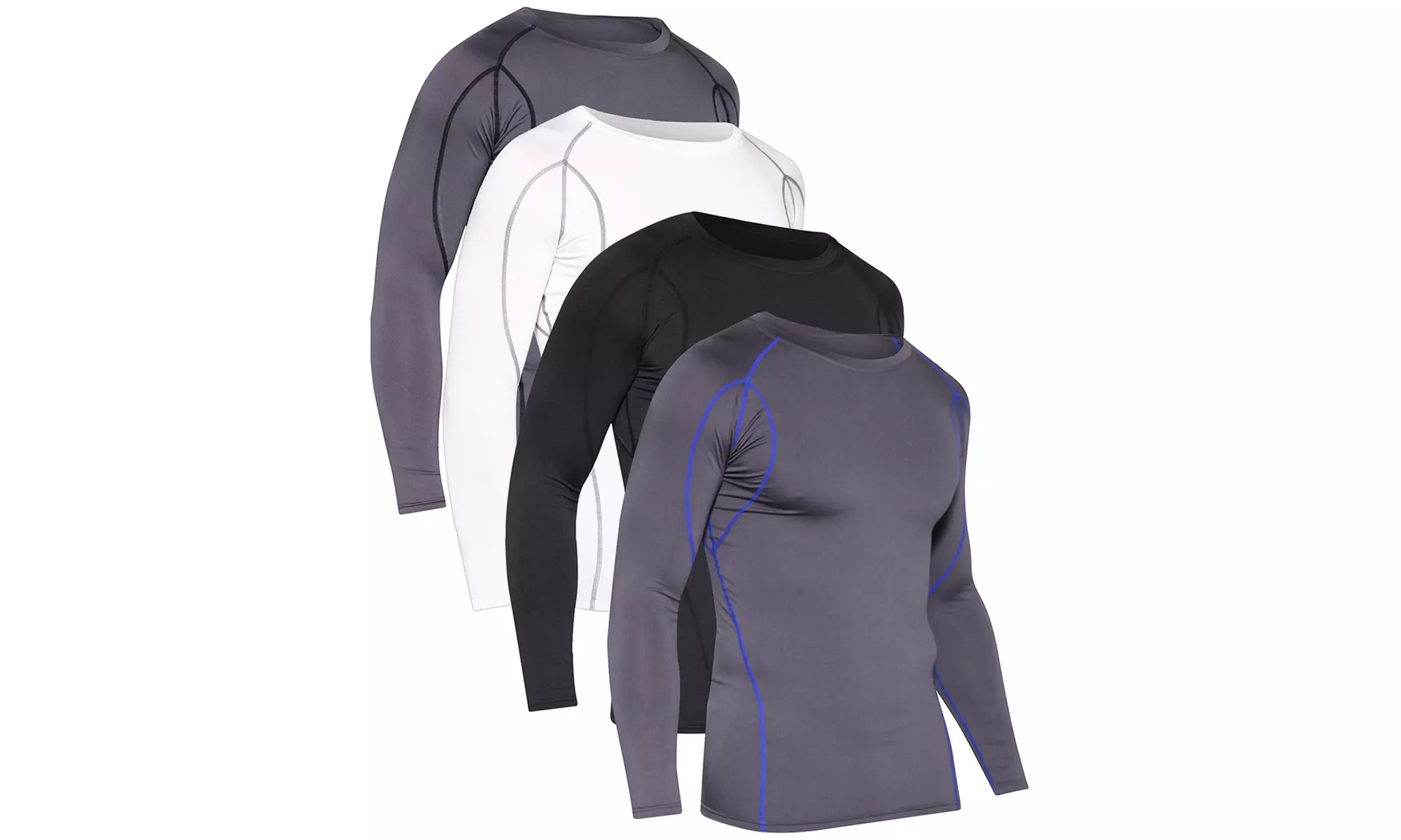Men's Long-Sleeve Compression Shirt (4-Pack) - Second Medium