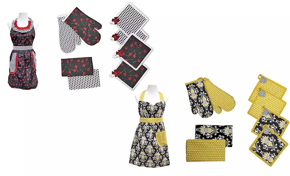 9-Piece 100% Cotton Apron Set - Primary Image