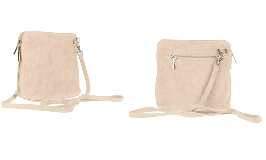 Image 38: Suede Leather Cross-Body Bag