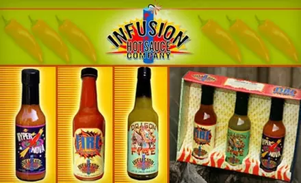 $19 for Three Bottles of Hot Sauce and Hot Sauce Gift Box from Infusion Hot Sauce Company - Primary Image