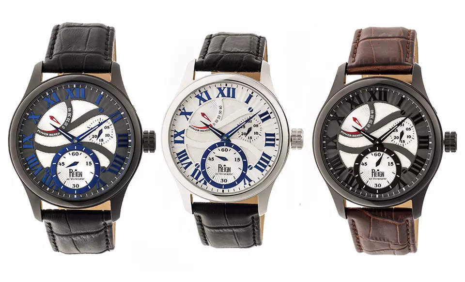 Reign Bhutan Men's Automatic Leather-Strap Watch - Primary Image
