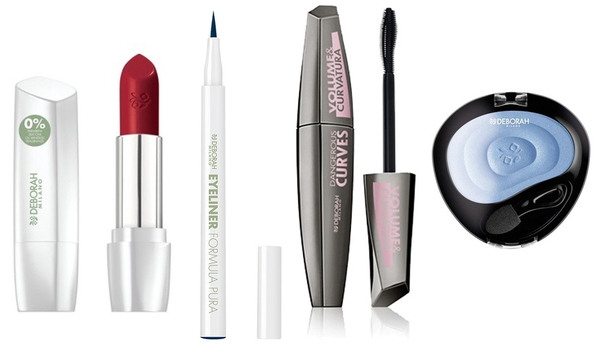 Image 13: Set di trucchi con rossetti, mascara, eyeliner e ombretti Deborah