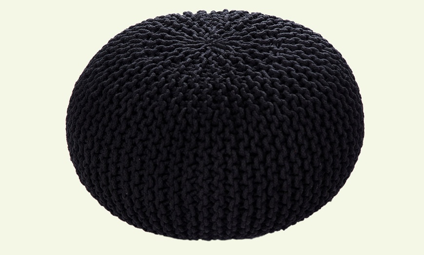 Image 12: Round Knitted Pouffes