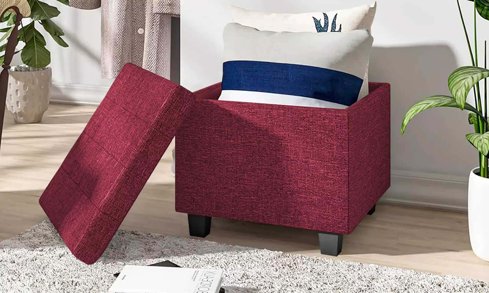 Pouf avec espace de rangement