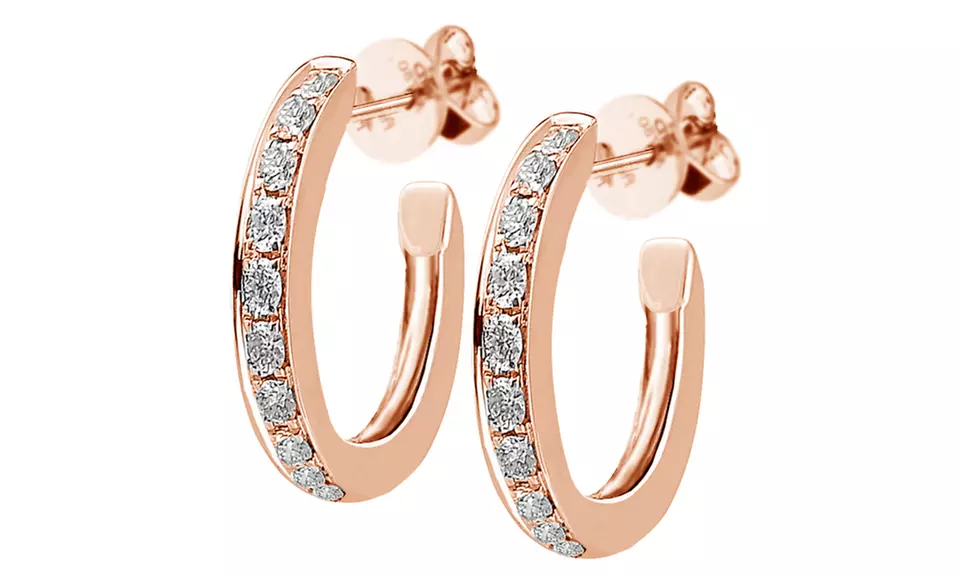 Boucles d'oreilles Huggy en or 10k pavées de diamants 0,08 ct à 114,99€ (livraison offerte), 75% de réduction - Image 4