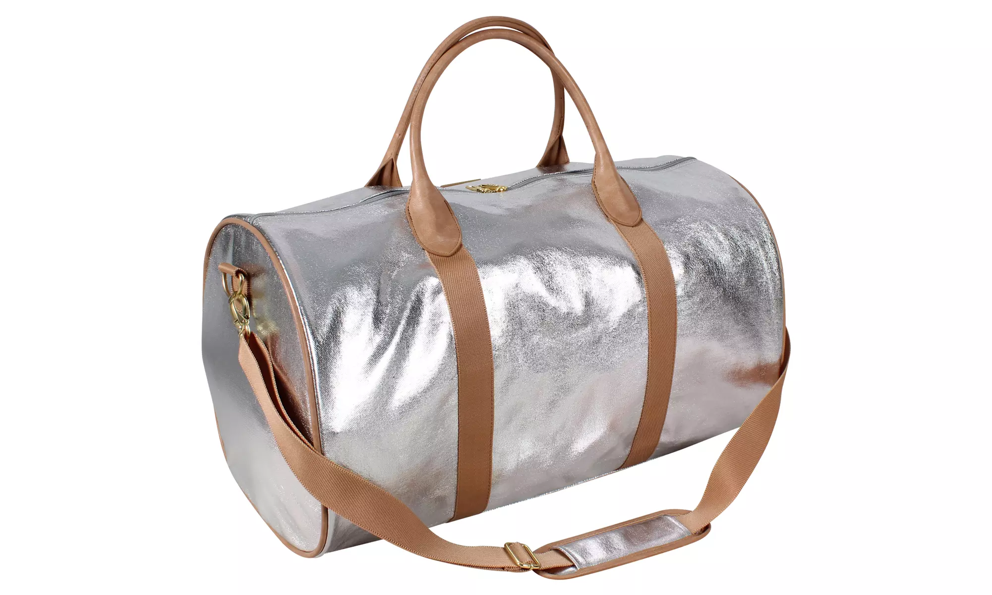 Nicole Miller Metallic Barrel Bag or Wheeled Carry-On Bag - Second Medium