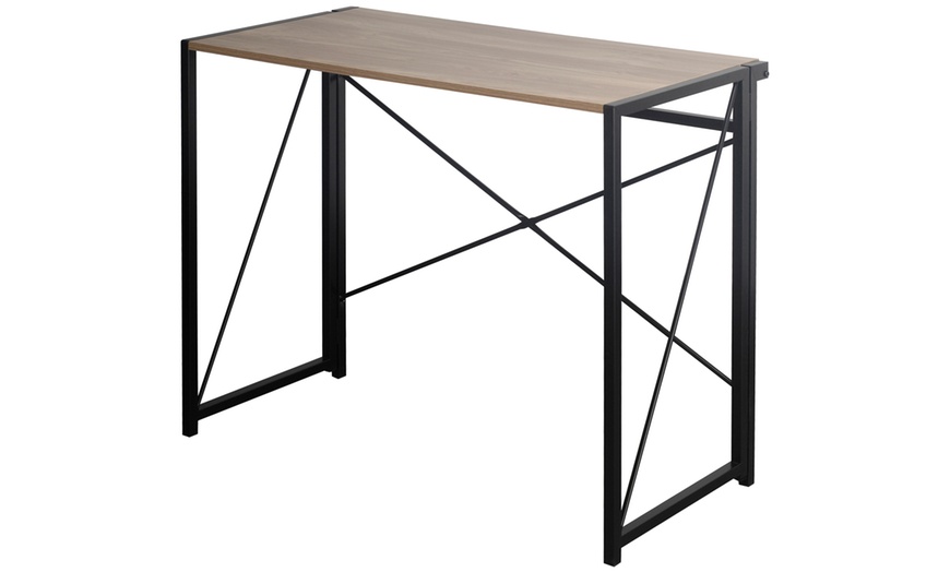 Image 23: Wooden Foldable Table with Steel Tube Legs