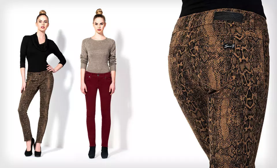 Seven7 Women’s Skinny Corduroys or Printed Jeans (Up to 53% Off). Multiple Options Available. Free Shipping and Returns. - Second Medium