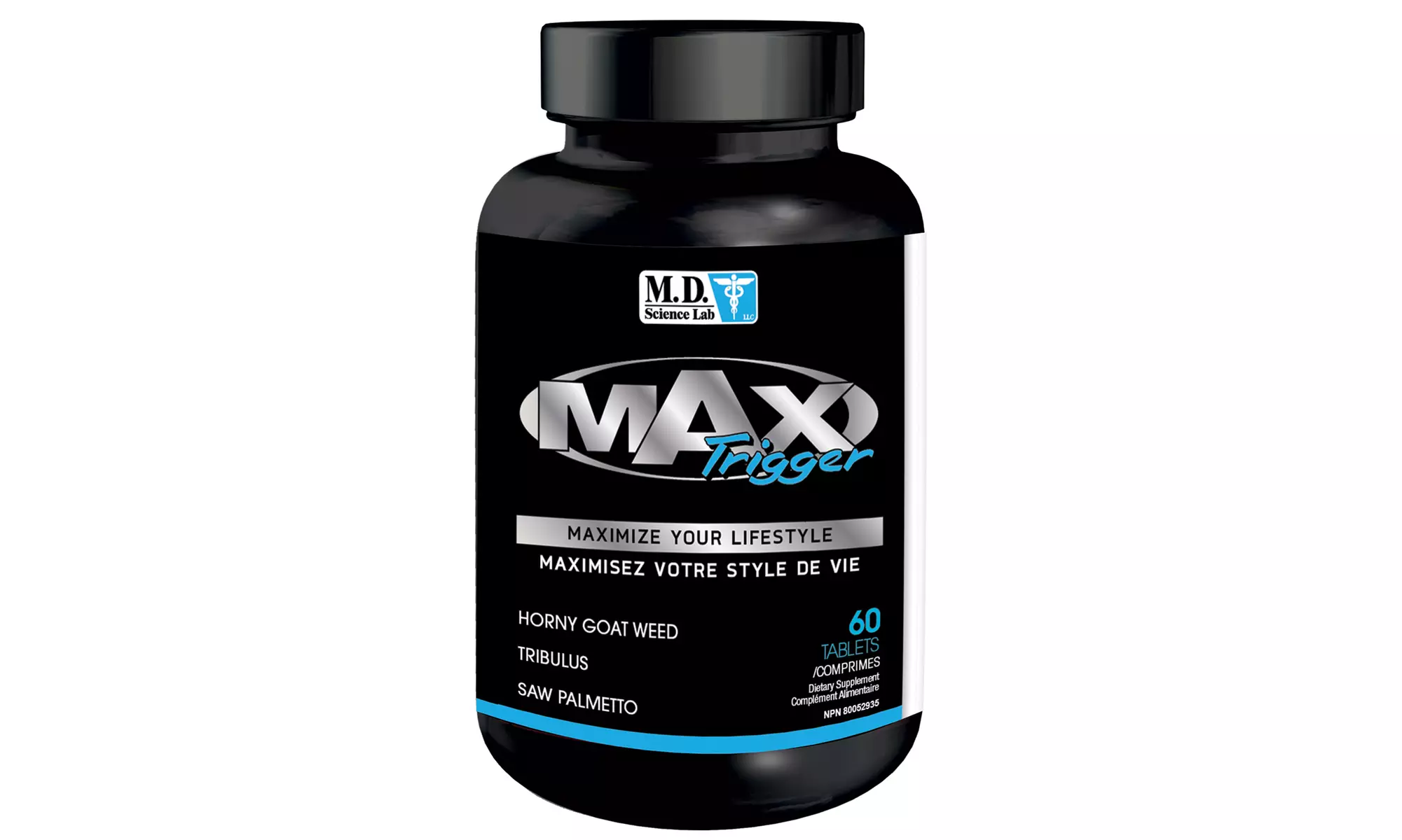One 60-Tablet Bottle of MD Science Lab Max Male Enhancement Supplements  - Second Medium