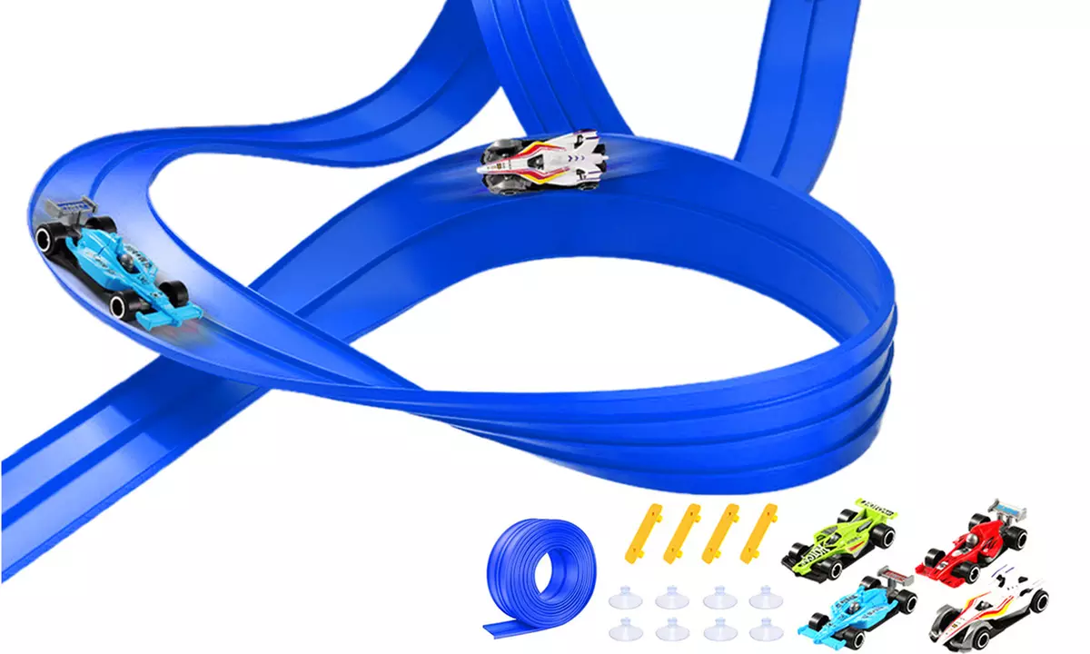 Five Meter DIY Flexible Car Track Racing Set for Indoor Outdoor Play