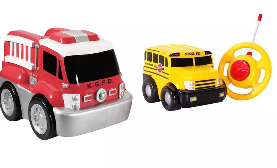 My First GoGo Remote Control Fire Truck or School Bus. Free Returns. - Primary Image