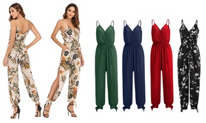 Plunge Side Split Leg Jumpsuit