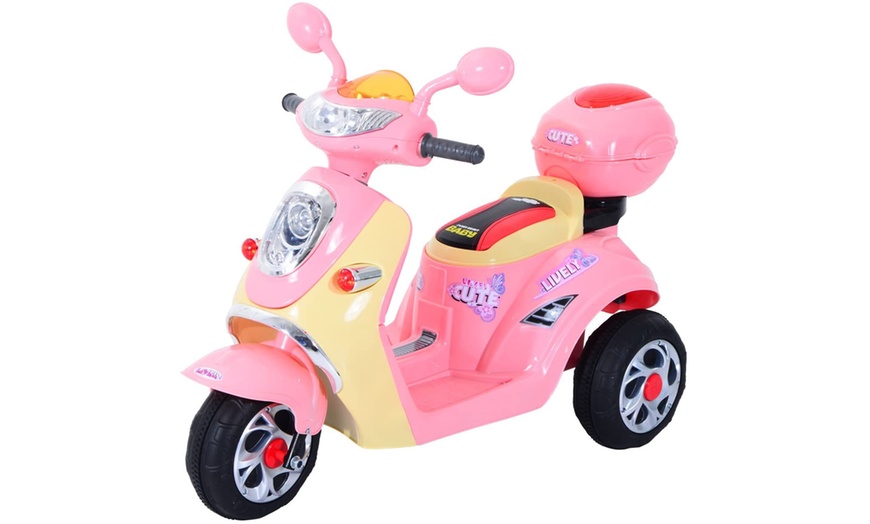 Image 1: HomCom Kids' Electric Ride-On Scooter