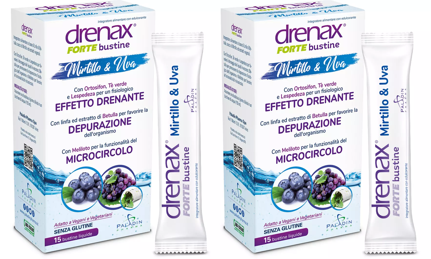 2, 4 o 6 confezioni di bustine o compresse Drenax