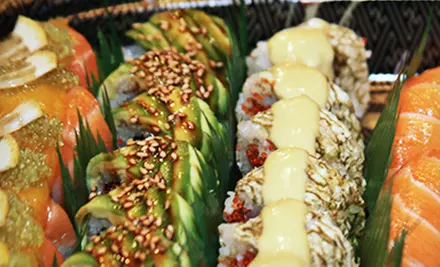 Sushi Meals for Two or Four with Edamame, Appetizers, and Sushi Rolls at Oishii Too Sushi Bar (Up to 52% Off) - Primary Image