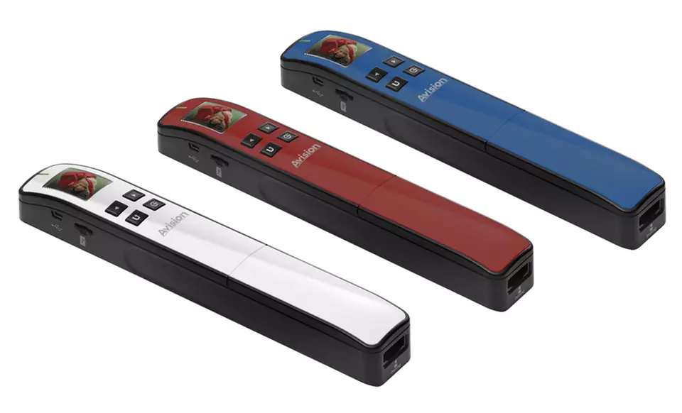 Portable Handheld Document Scanner in Blue, Red, or White - Primary Image