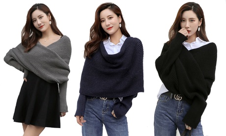 1 o 2 sciarpe a scialle con maniche, disponibili in 3 colori