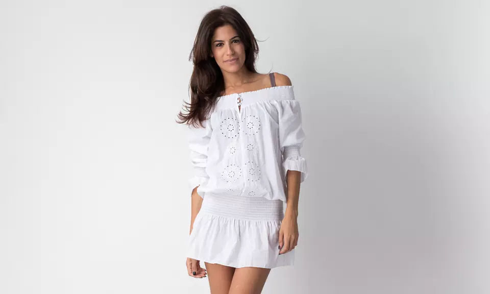 Embroidered Swim Cover-Up - Second Medium