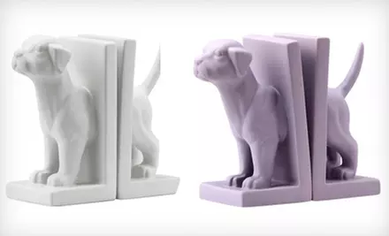 Zuo Modern Elephant, Feist, or Bulldog Ceramic Bookends in Black, Green, Purple, or White (Up to 51% Off) - Second Medium