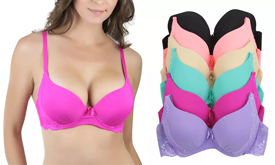 Women's Push-Up Bras With Lace Accents (6-Pack) - Primary Image