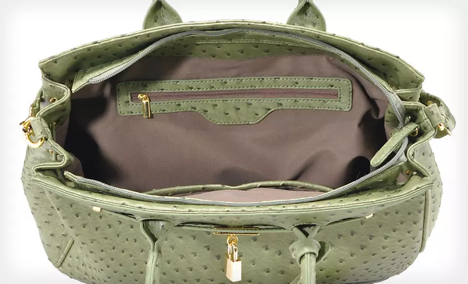 $46 for a Robert Matthew Kylie Ostrich Top-Handle Satchel ($215 List Price). 10 Styles Available. Free Shipping. - Second Medium
