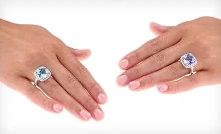 Sterling-Silver Gemstone Cocktail Rings (Up to 71% Off). Multiple Styles and Sizes Available. Free Shipping. - Second Medium