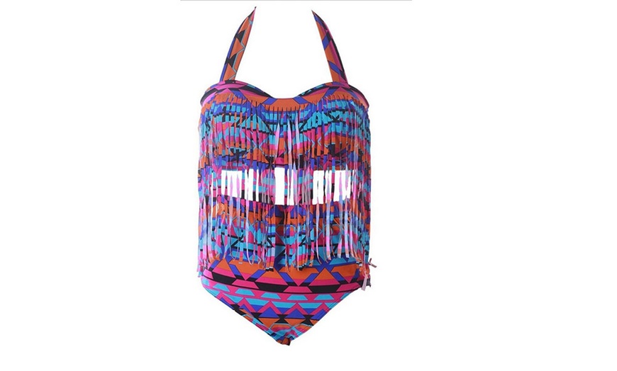 Image 3: Plus Size Fringe Bikini