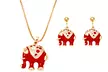 Enamel Elephant Necklace and Earrings Sets with Swarovski Elements - Second Medium