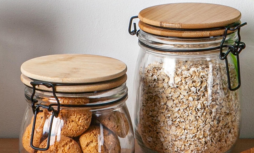 Image 8: Wooden Clip Lid Storage Jar