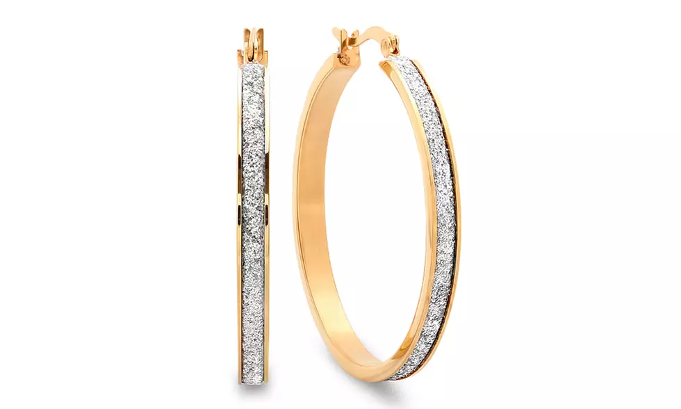 Glitter Hoop Earrings - Second Medium