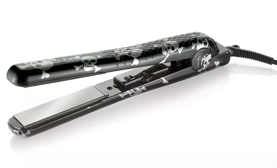 Fahrenheit 1.25" Limited Edition Skull-Print Flat Iron with Tourmaline-Infused Ceramic Plates (FHT-125SK) - Primary Image