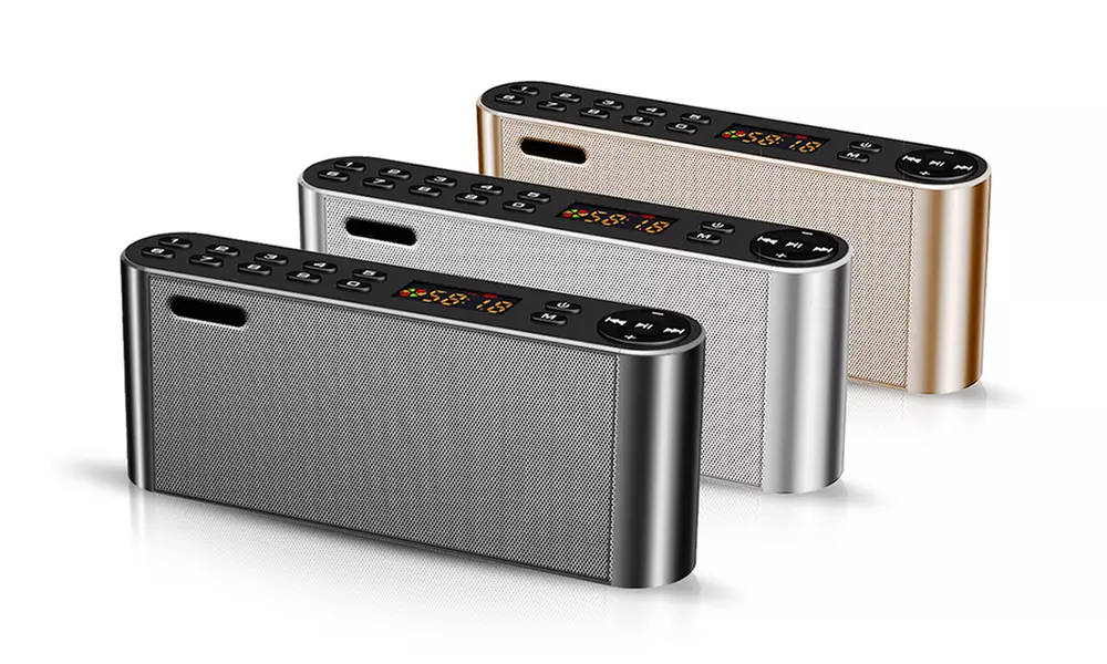 1x oder 2x Bluetooth-Lautsprecher in Schwarz, Gold oder Silber mit Radio inkl. Versand - Primary Image