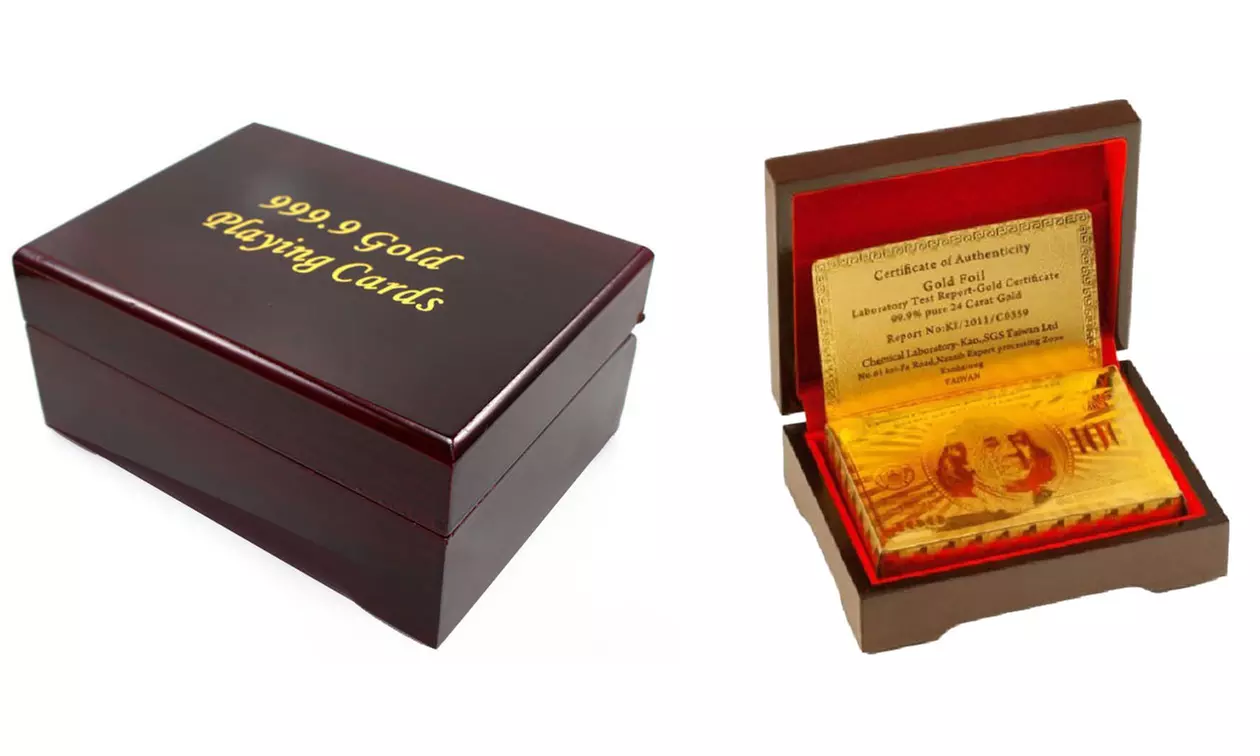 24K Gold-Plated Playing Cards - Primary Image
