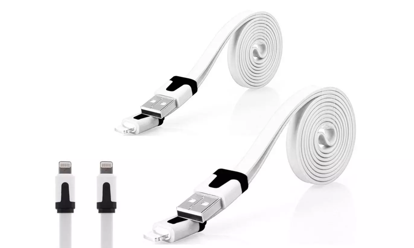 Flat Anti-Tangle Lightning Charge Cable for iPhone and iPad - Image 2