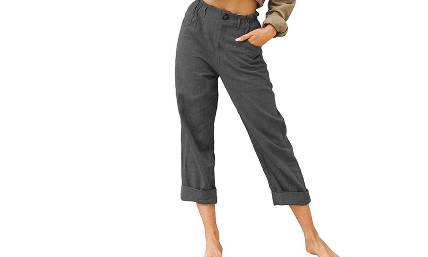 Image 4: Pantaloni elasticizzati da donna con tasche