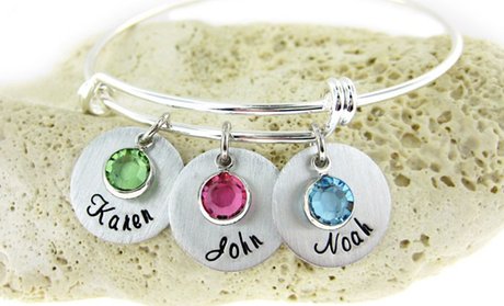 Up to 50% Off a Custom Mother's Birthstone Charm Bracelet