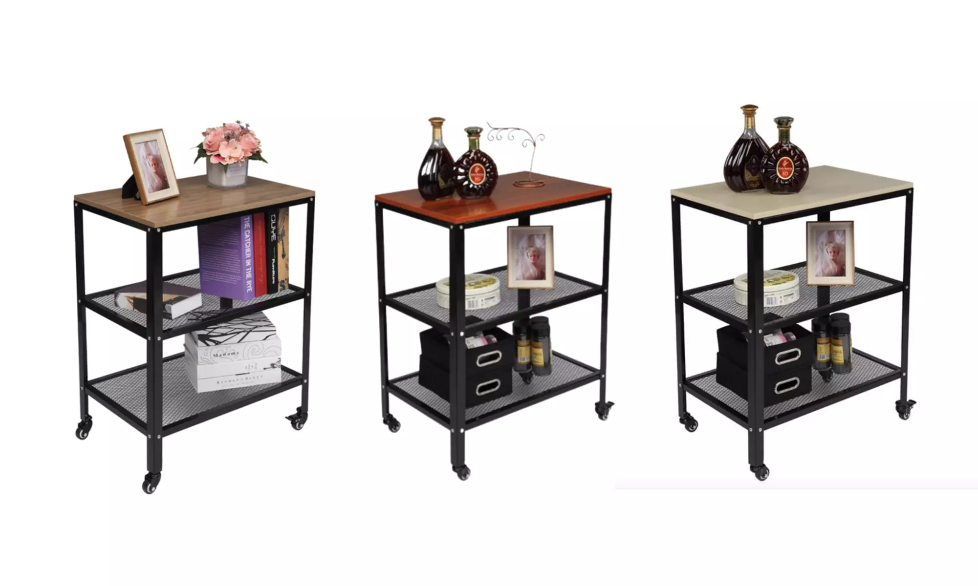 Chariot de cuisine ou salon de 3 niveaux, modèle au choix - Primary Image