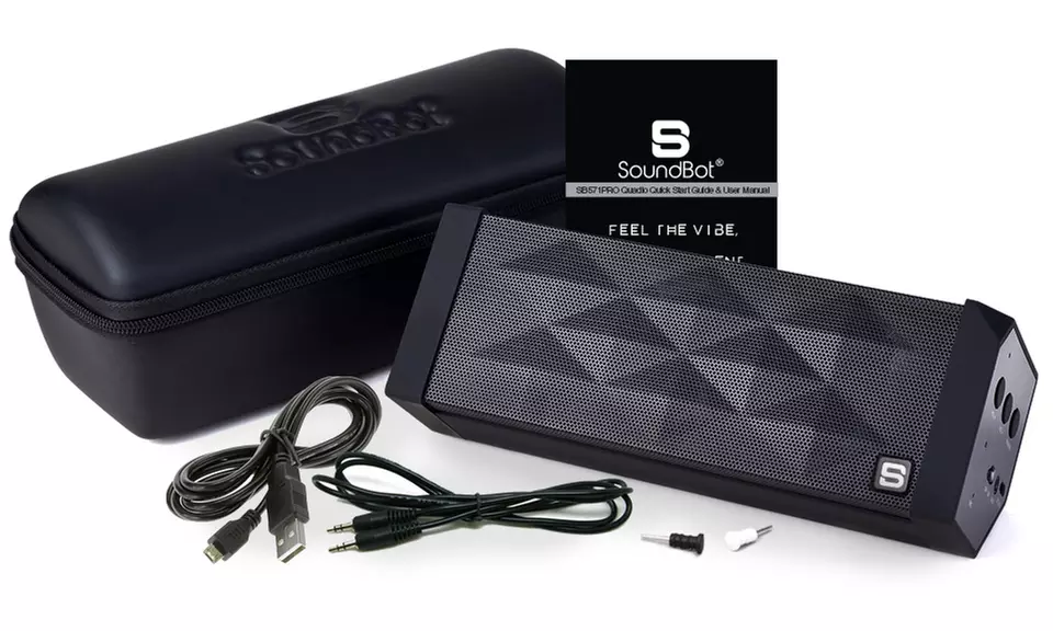SoundBot SB571PRO Portable Bluetooth Speaker with Quadio Satellite Technology (1- or 2-Pack) - Second Medium