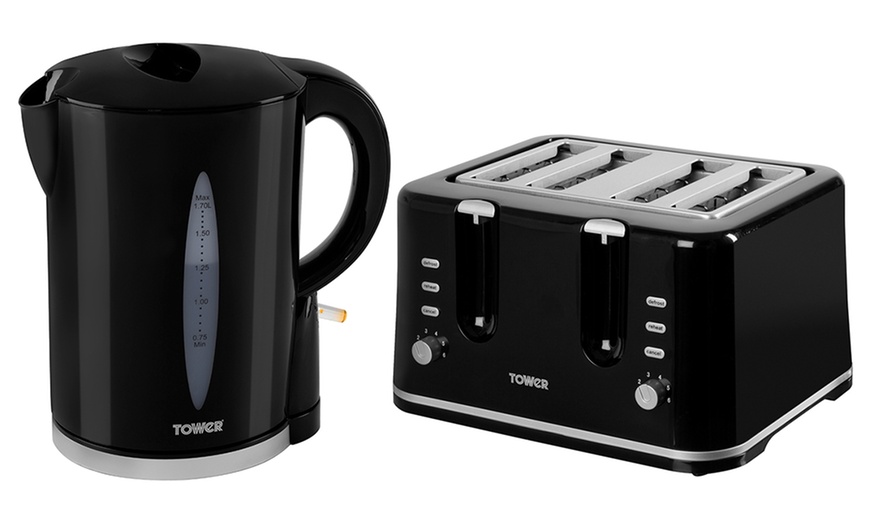 Image 1: Tower Kettle and Toaster Set