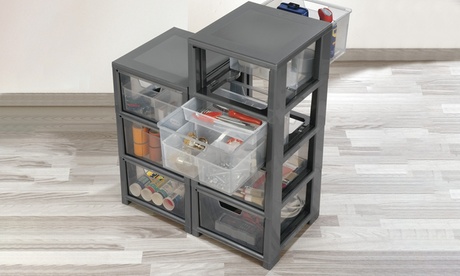 Etagère de rangement en plastique, 3, 4 ou 5 tiroirs, ultra pratique