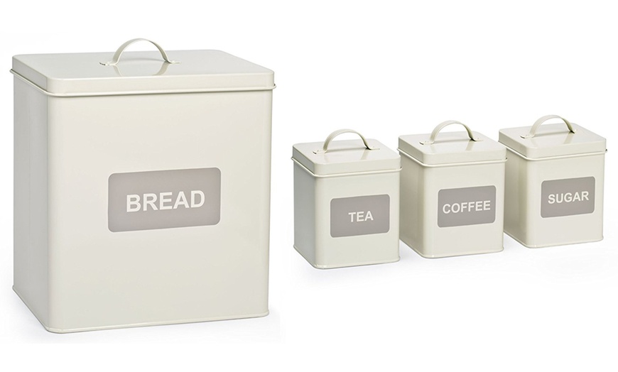 Image 2: Four-Piece Square Storage Tin Set