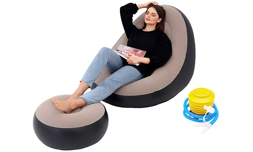Image 2: Fauteuil gonflable avec repose-pieds