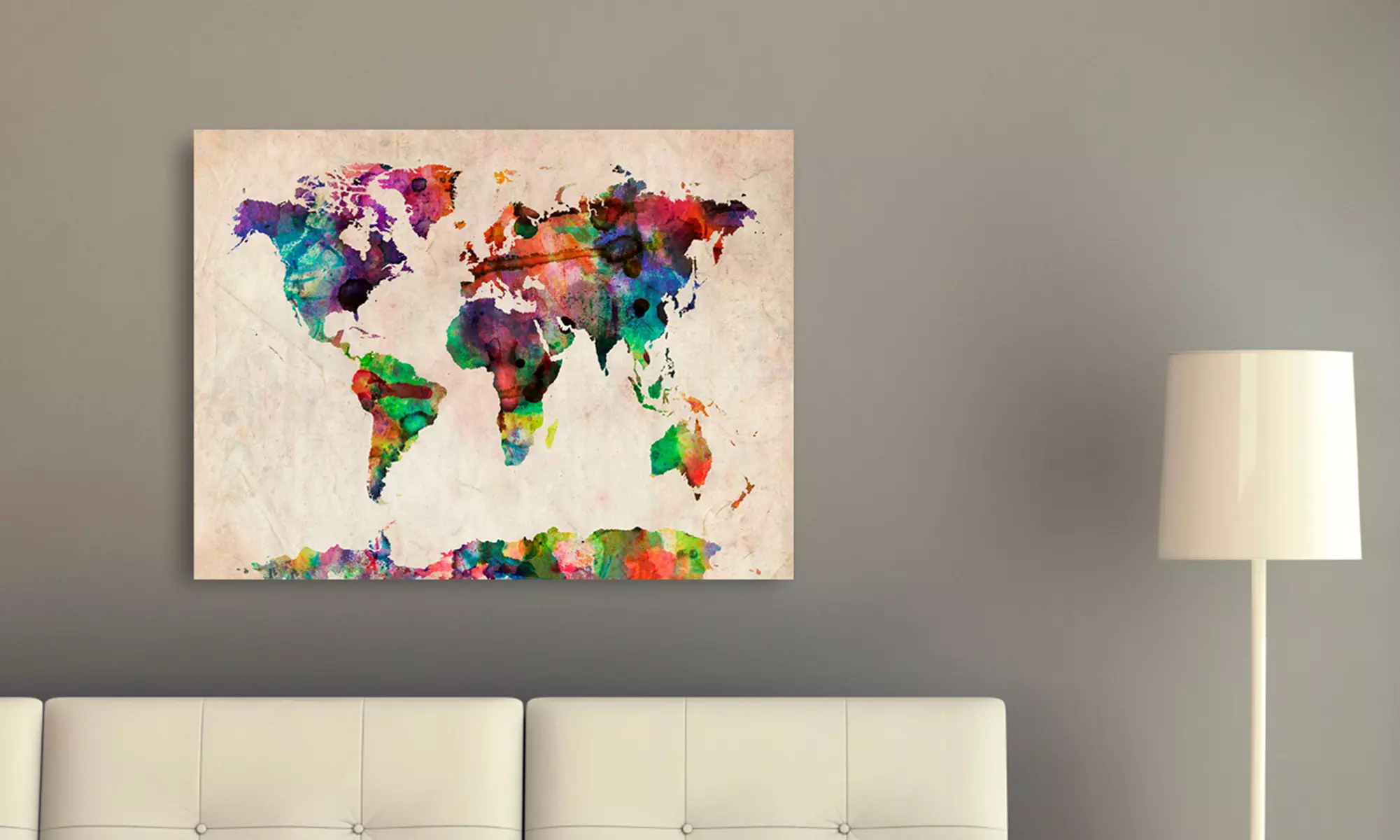 24"x18" Map Art Prints on Rolled Canvas - Primary Image