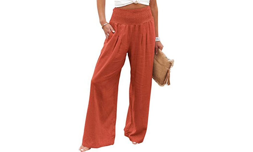 Image 7: 1x oder 2x Lockere Leinenhose für Damen